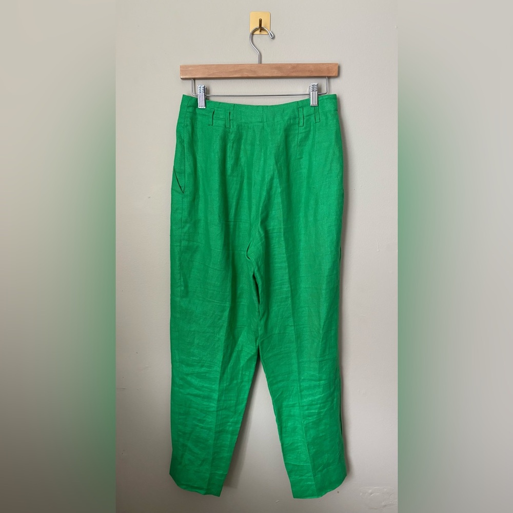 Women’s Size 8 Vintage Liz Claiborne Grass Green Linen Pants - Picture 4 of 6